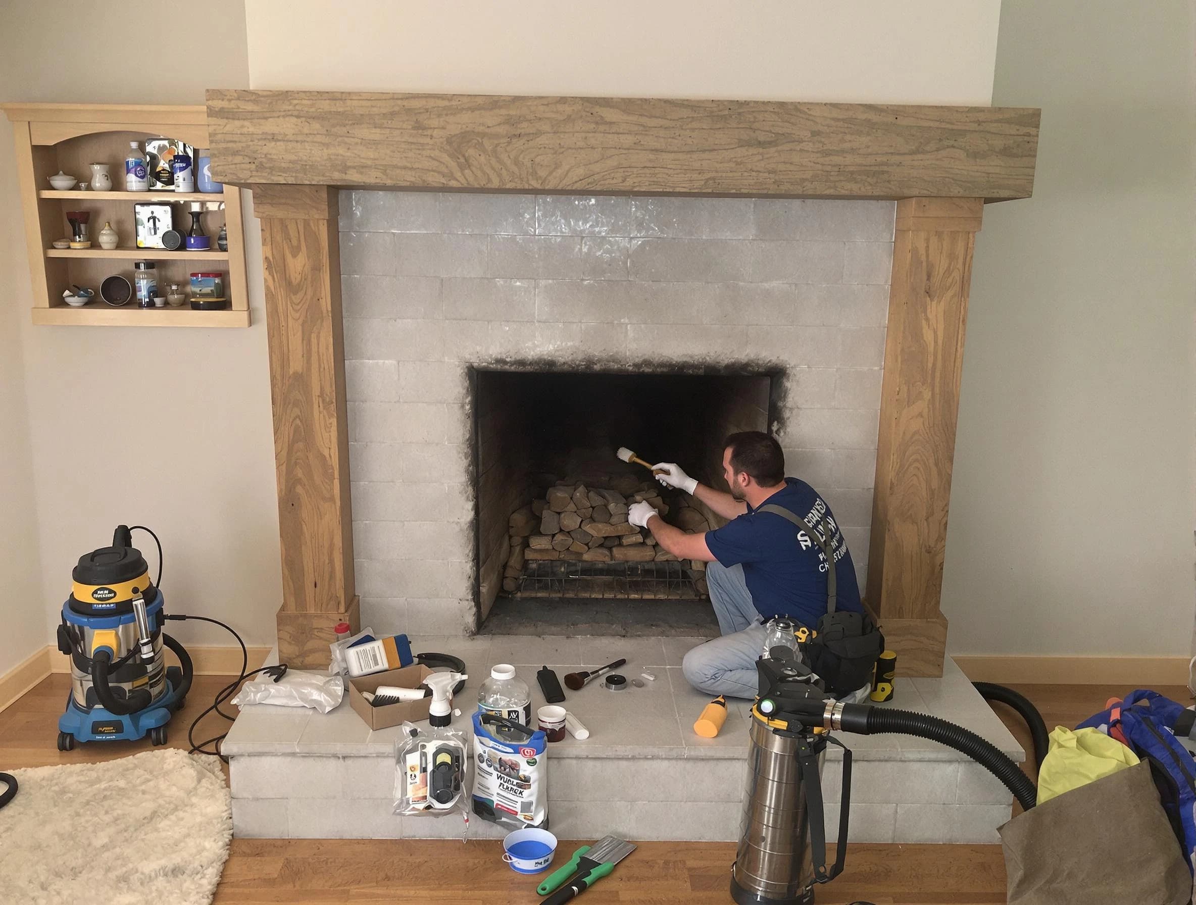 Detailed creosote removal process by Summit Chimney Sweep in Summit, NJ