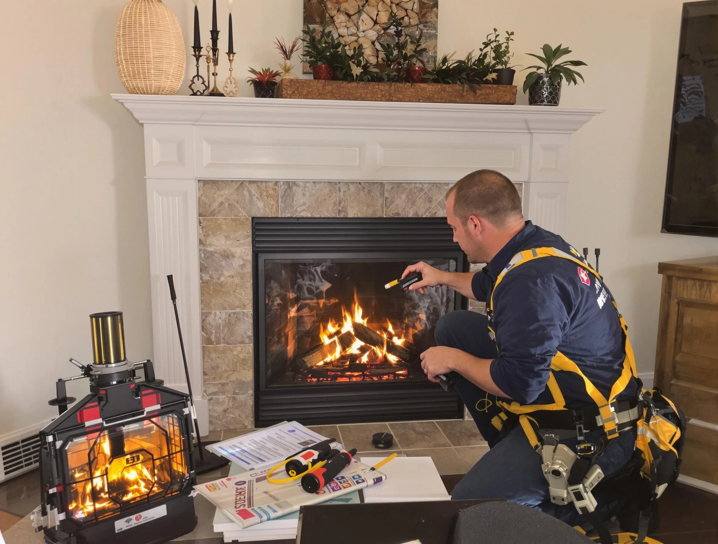 Safety-focused fireplace inspection by Summit Chimney Sweep in Summit, NJ