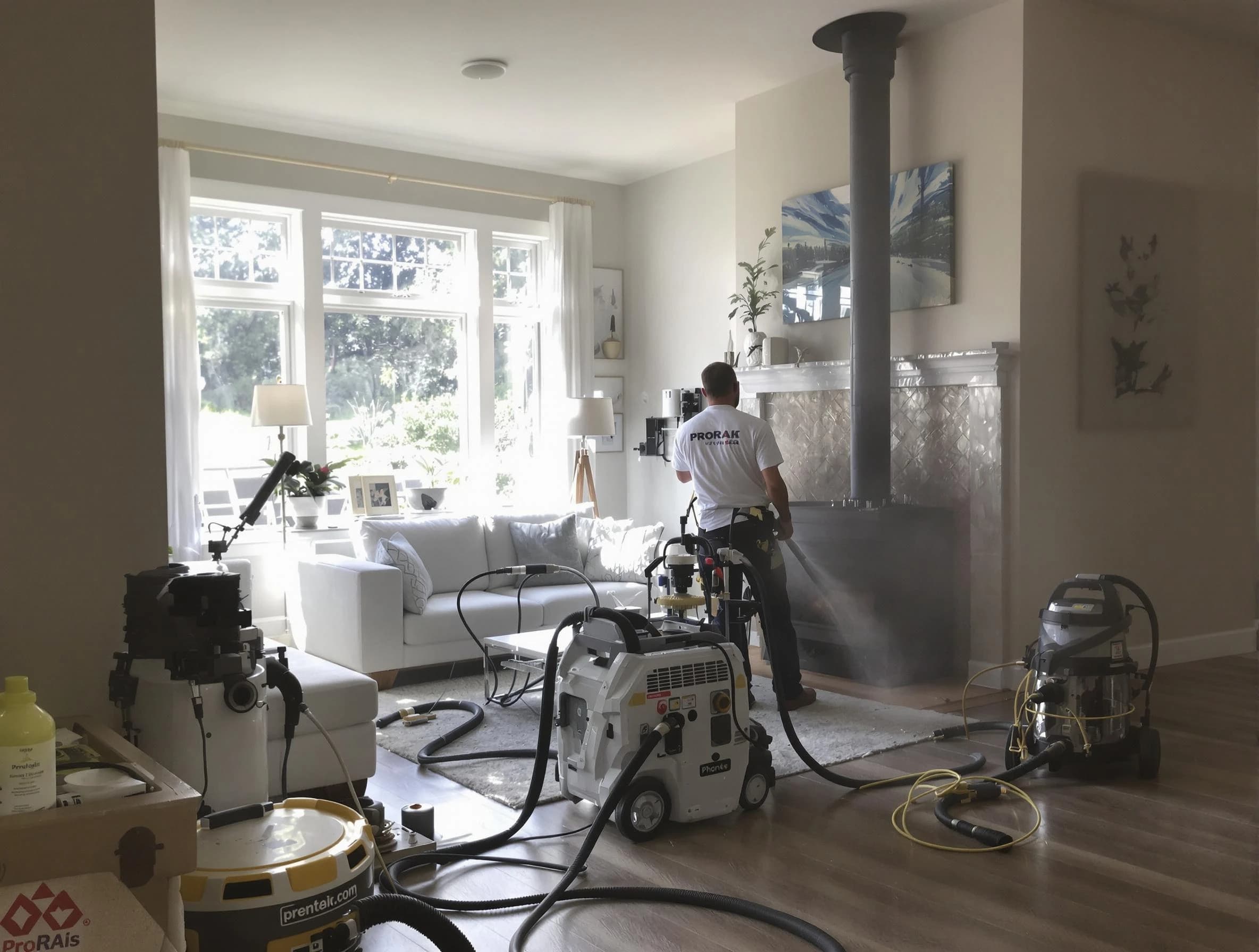 Soot removal service by Summit Chimney Sweep for a fireplace in Summit, NJ