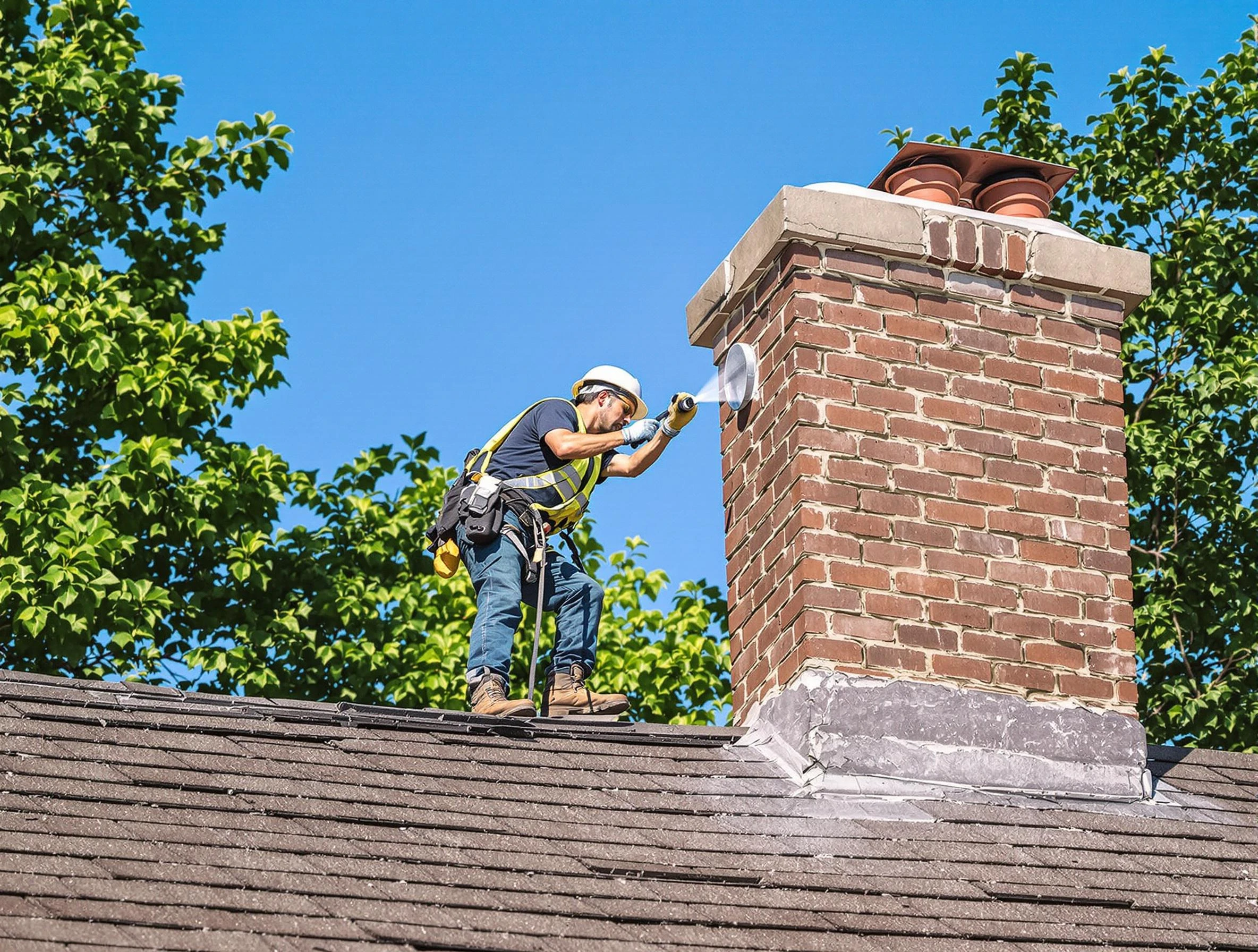 Summit Chimney Sweep performing an inspection with advanced tools in Summit, NJ