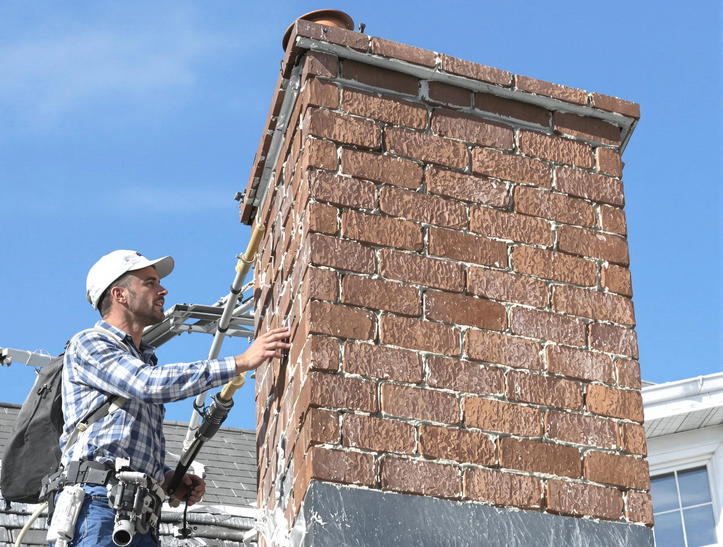 Brickwork for a chimney rebuild by Summit Chimney Sweep in Summit, NJ