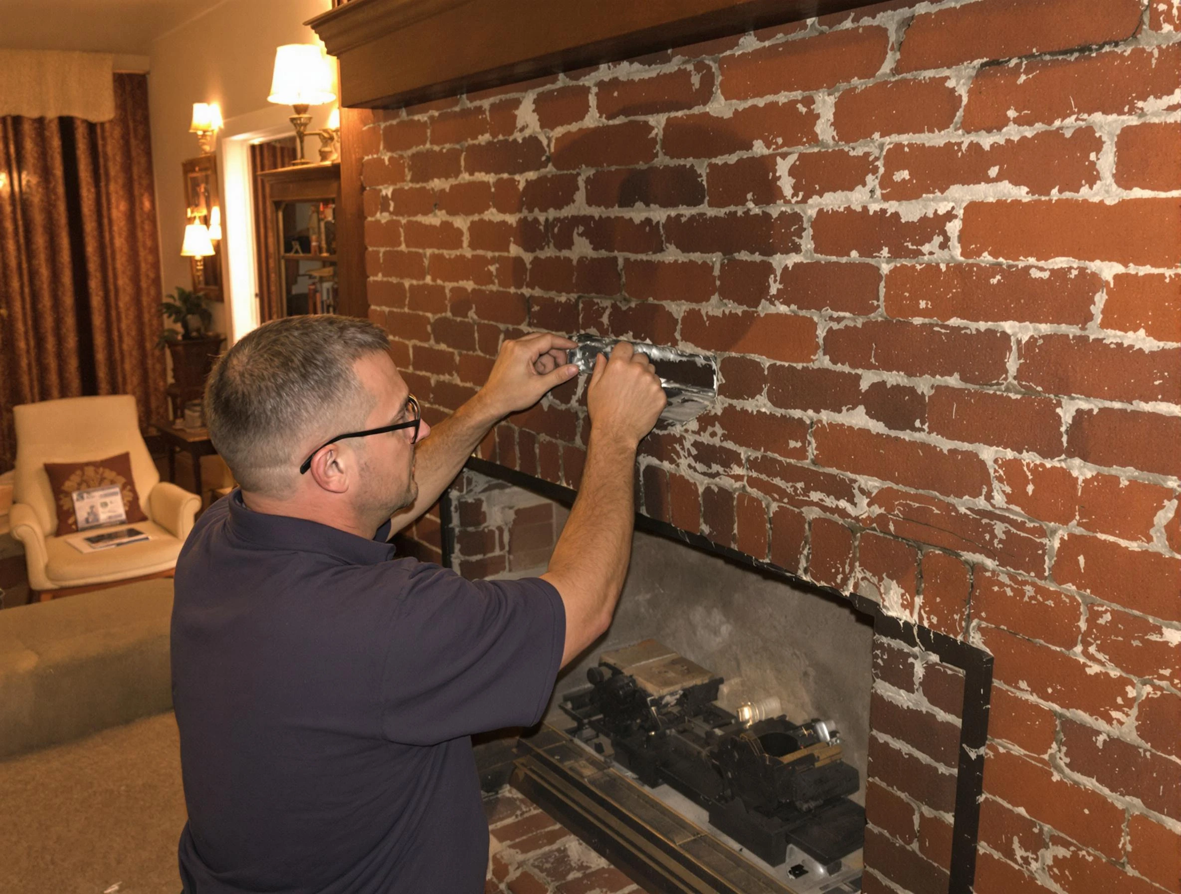 Summit Chimney Sweep expert fixing a fireplace in Summit, NJ