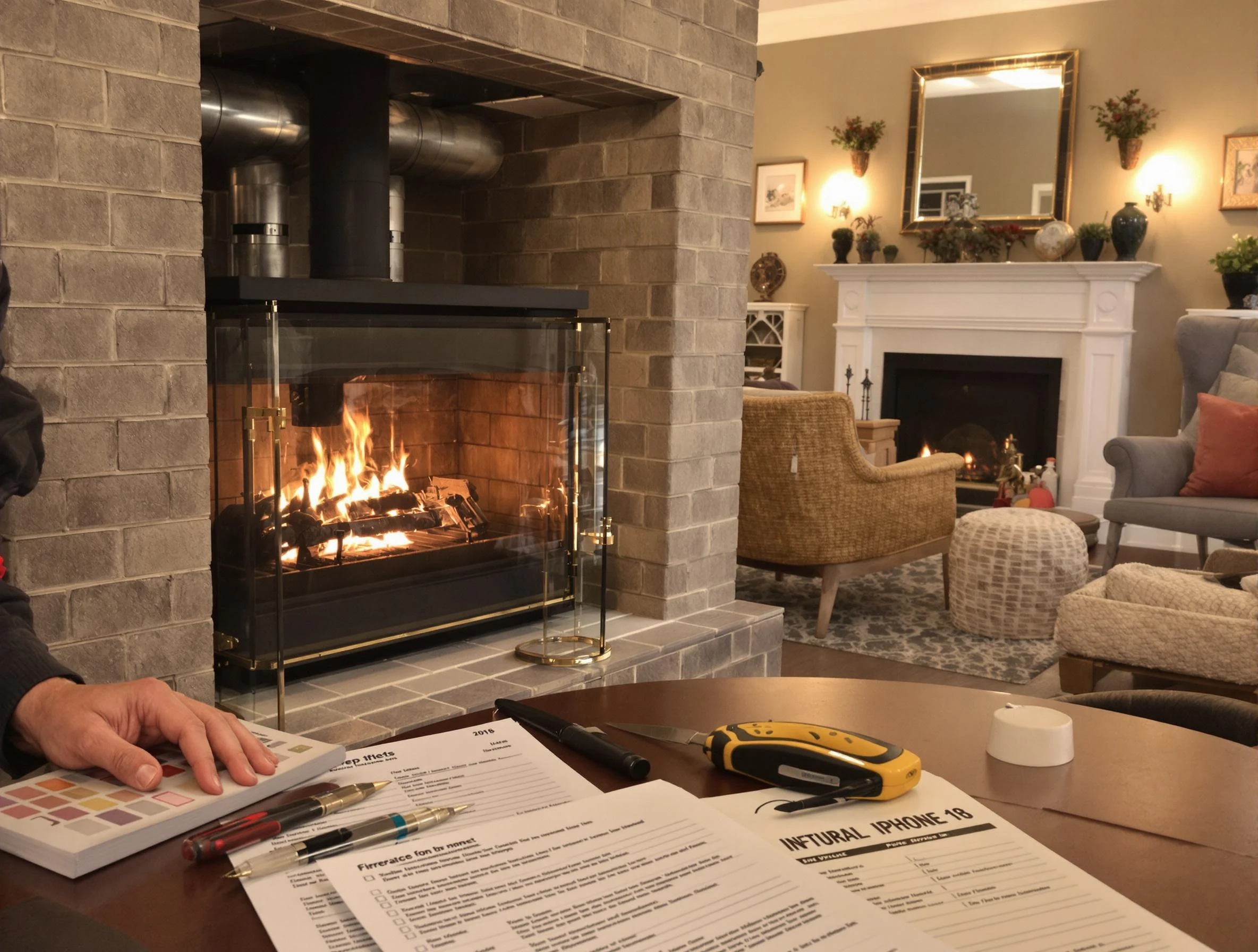 Summit Chimney Sweep verifying fireplace safety measures in Summit, NJ